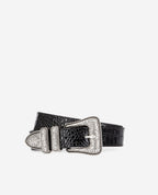 The Kooples - Wide Croc-Print Belt - Women