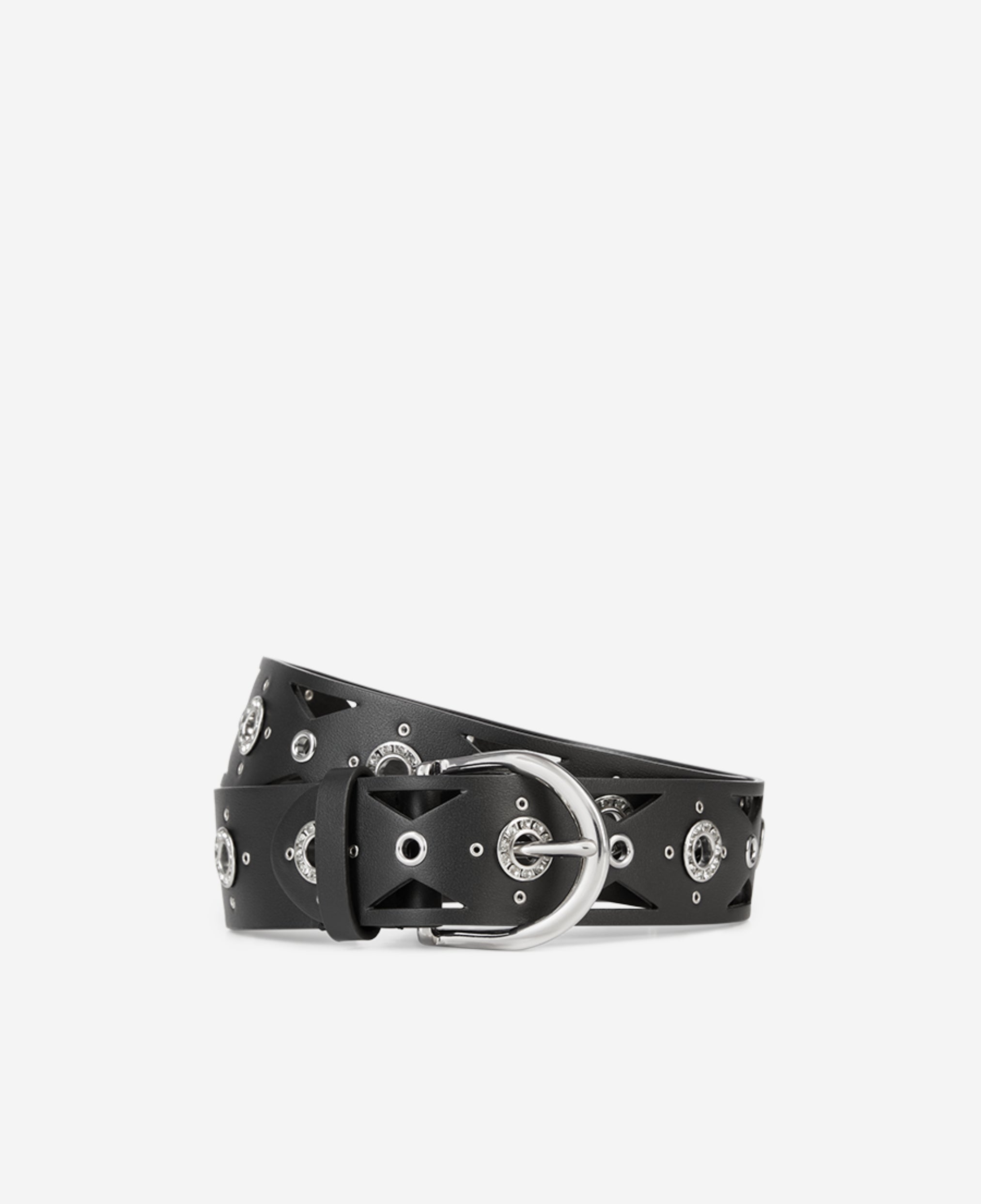 The Kooples - Cinturón de Piel con Ojales con Strass