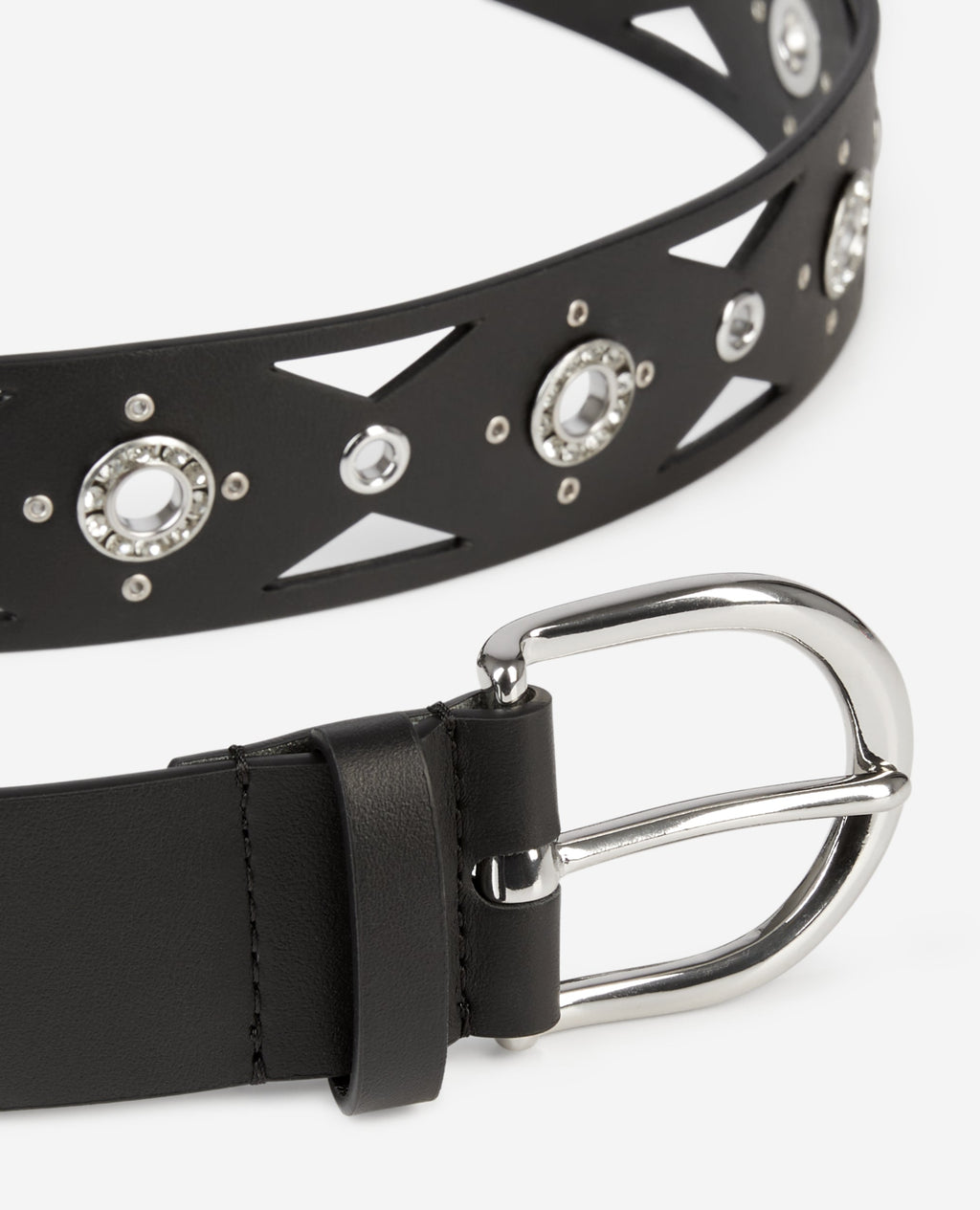 The Kooples - Cinturón de Piel con Ojales con Strass