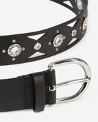 The Kooples - Cinturón de Piel con Ojales con Strass