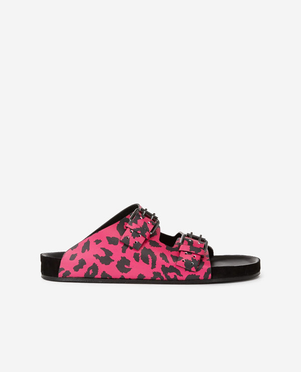 The Kooples - Leather Mules - Pink And Black - Women