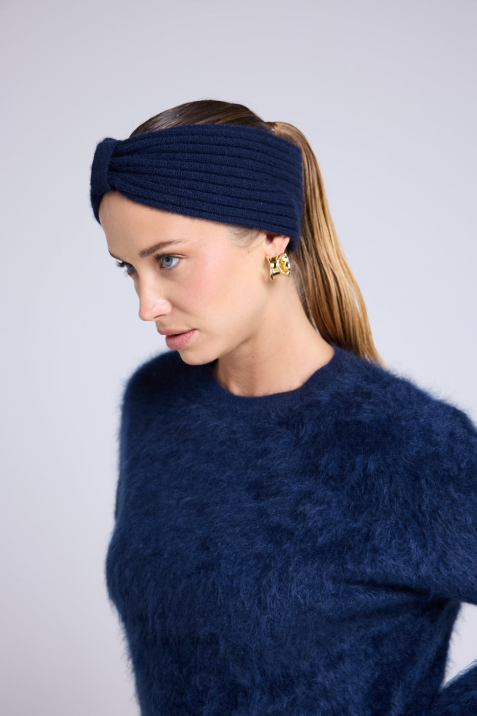 Fascia per capelli Agata - Blu navy - Donna