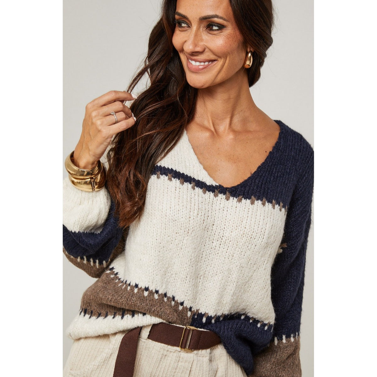 Striktrøje - Marineblå
