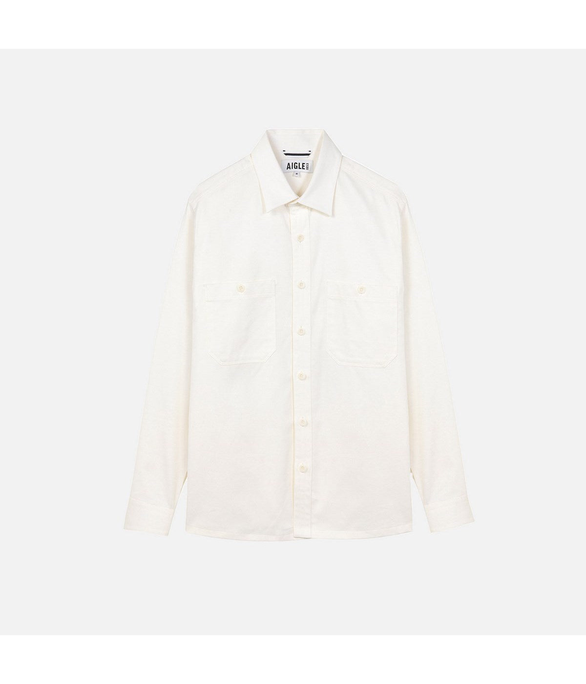 Camisa de manga larga color leche para hombre