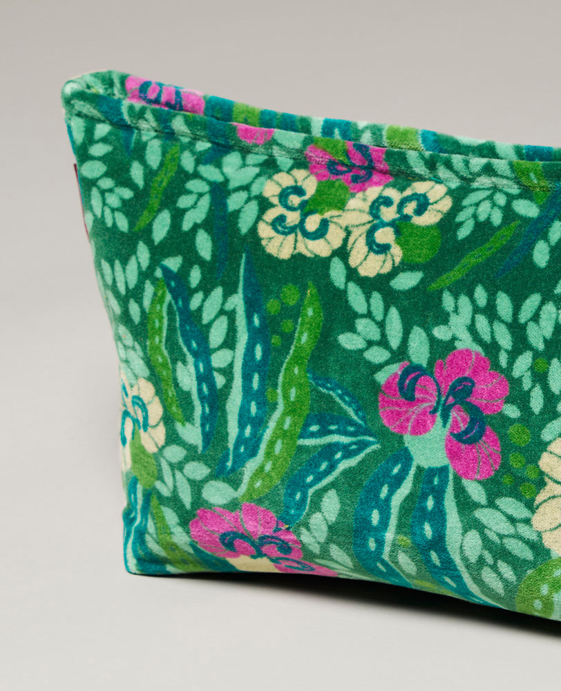 Velvet Wash Bag - Allegria green