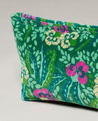 Velvet Wash Bag - Allegria green