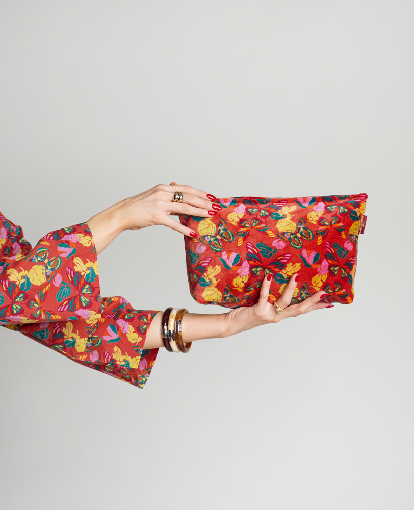 Velvet Wash Bag - Holy red clay