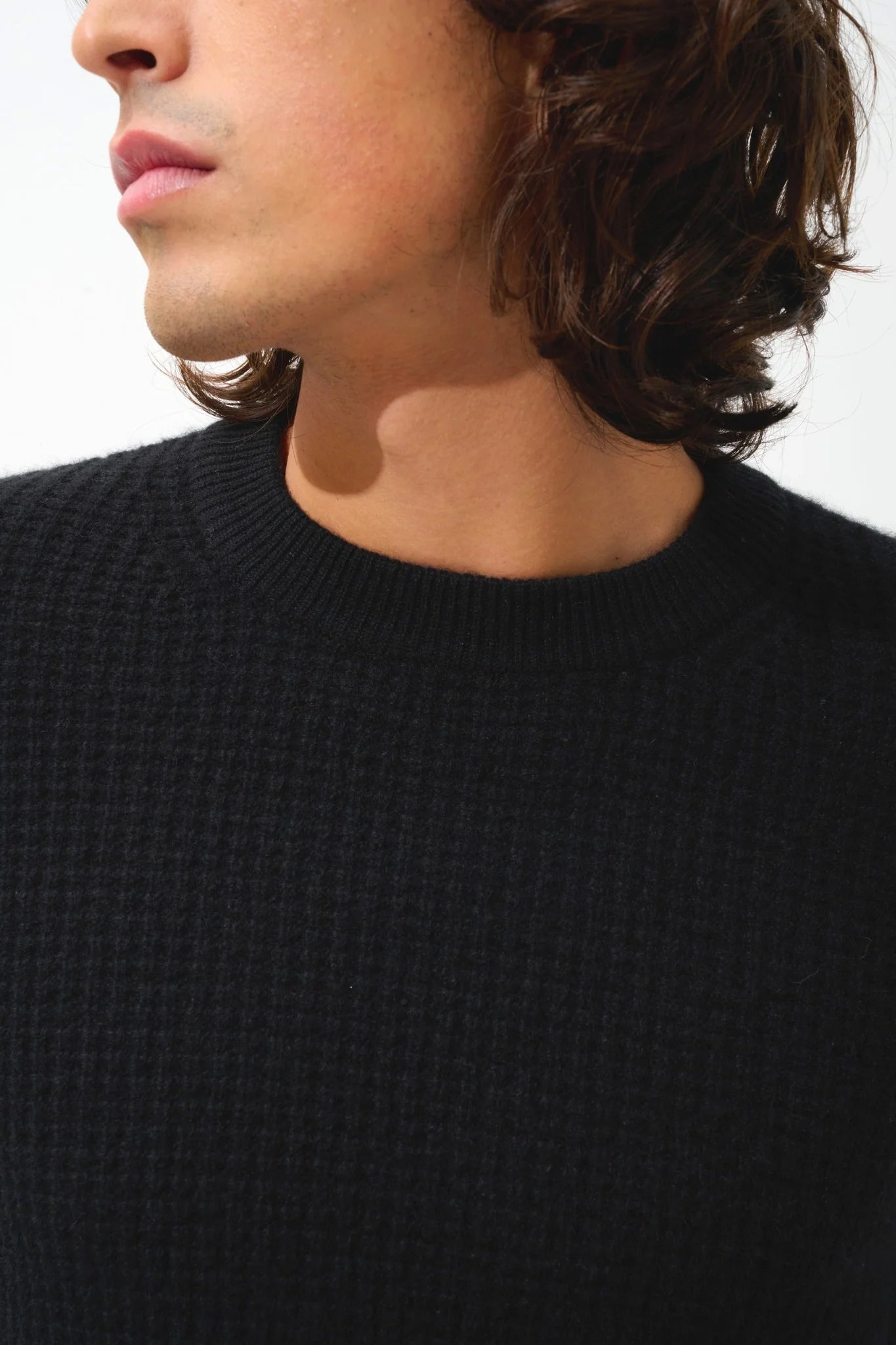 Pull Col Rond 4 Fils - Aksel - Noir
