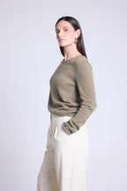 Jersey Cuello Redondo Alba - Verde Caqui - Mujer