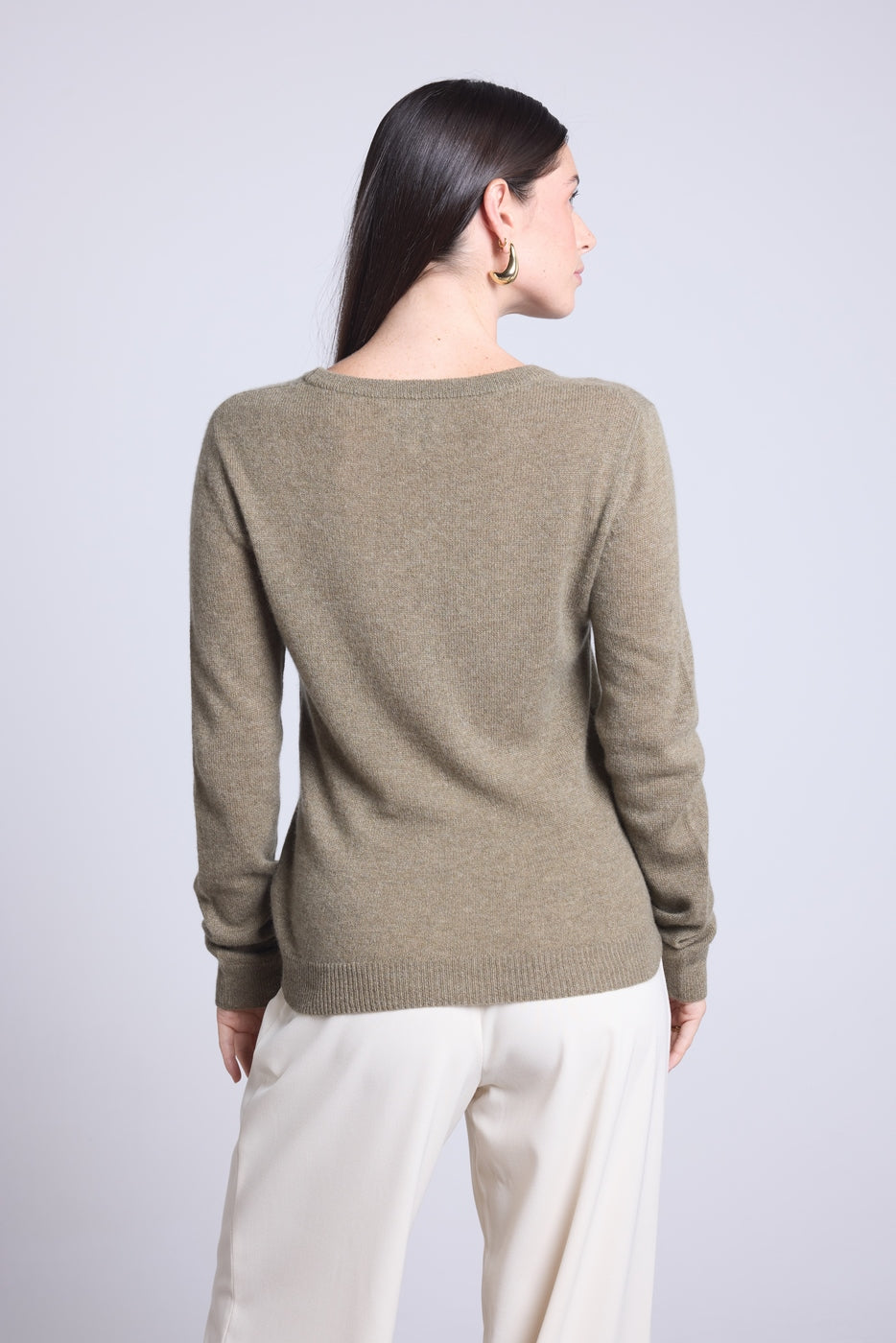 Jersey Cuello Redondo Alba - Verde Caqui - Mujer