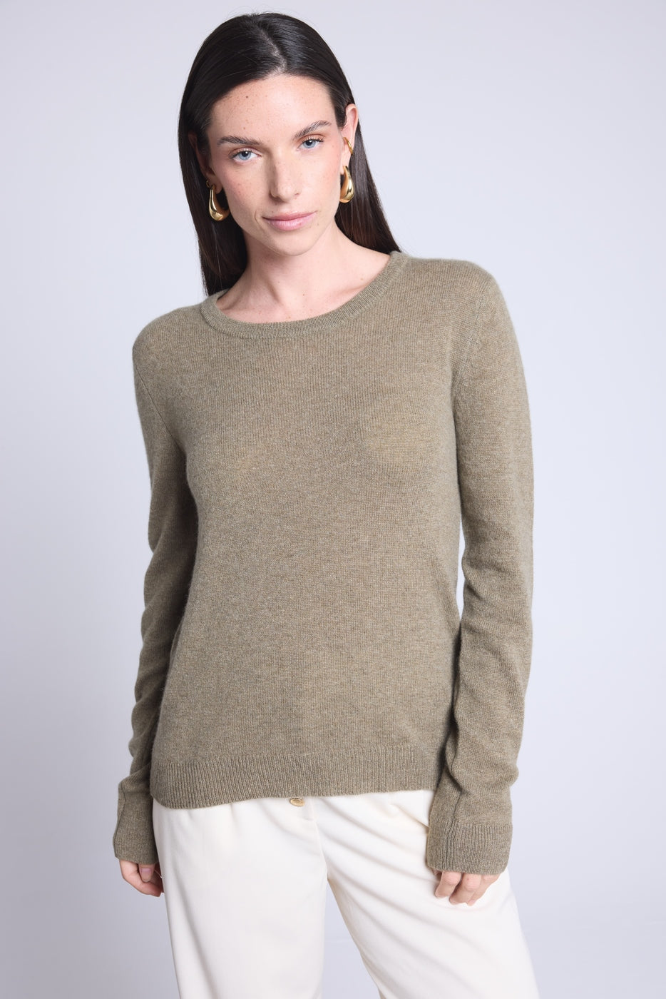 Jersey Cuello Redondo Alba - Verde Caqui - Mujer