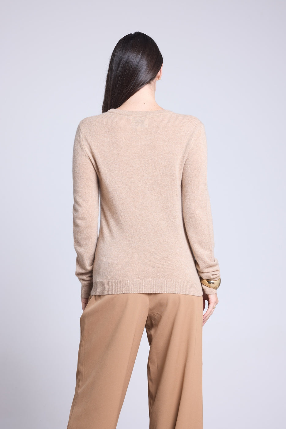 Rundhalsad tröja Alba - Beige Creme - Dam - 100 % kashmir