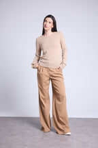 Rundhalsad tröja Alba - Beige Creme - Dam - 100 % kashmir