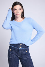 Alba Round Neck Sweater - Sky Blue - Women