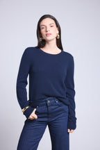 Jersey de cuello redondo Alba - Azul marino - Mujer