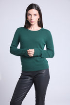 Jersey de cuello redondo Alba - Verde botella - Mujer