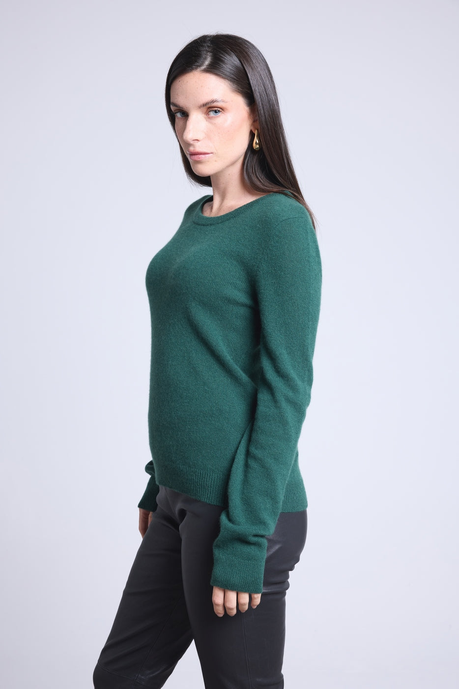 Jersey de cuello redondo Alba - Verde botella - Mujer