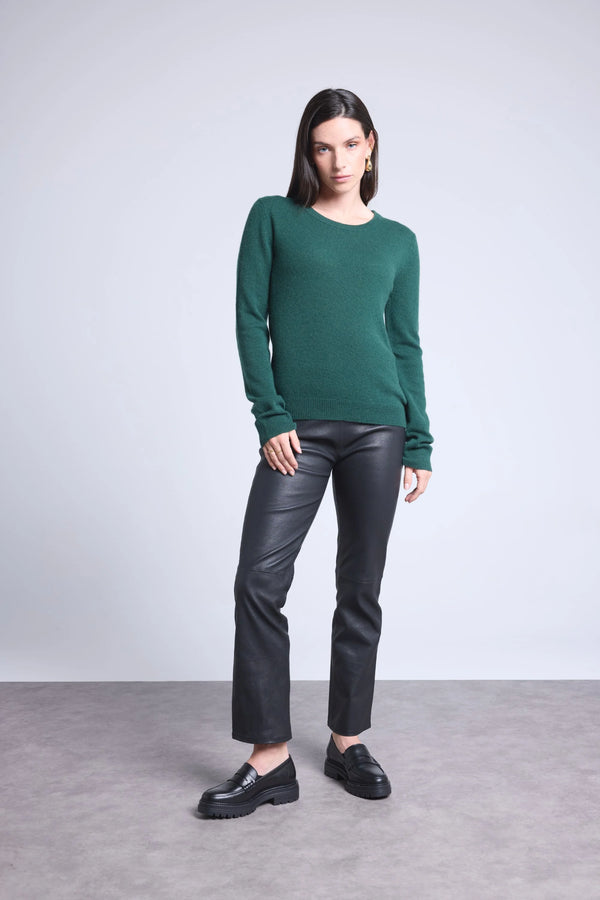 Maglione Girocollo Alba - Verde Bottiglia - Donna - 100% Cashmere