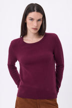 Pull Col Rond Alba - Lie-De-Vin - Femme - 100% Cachemire