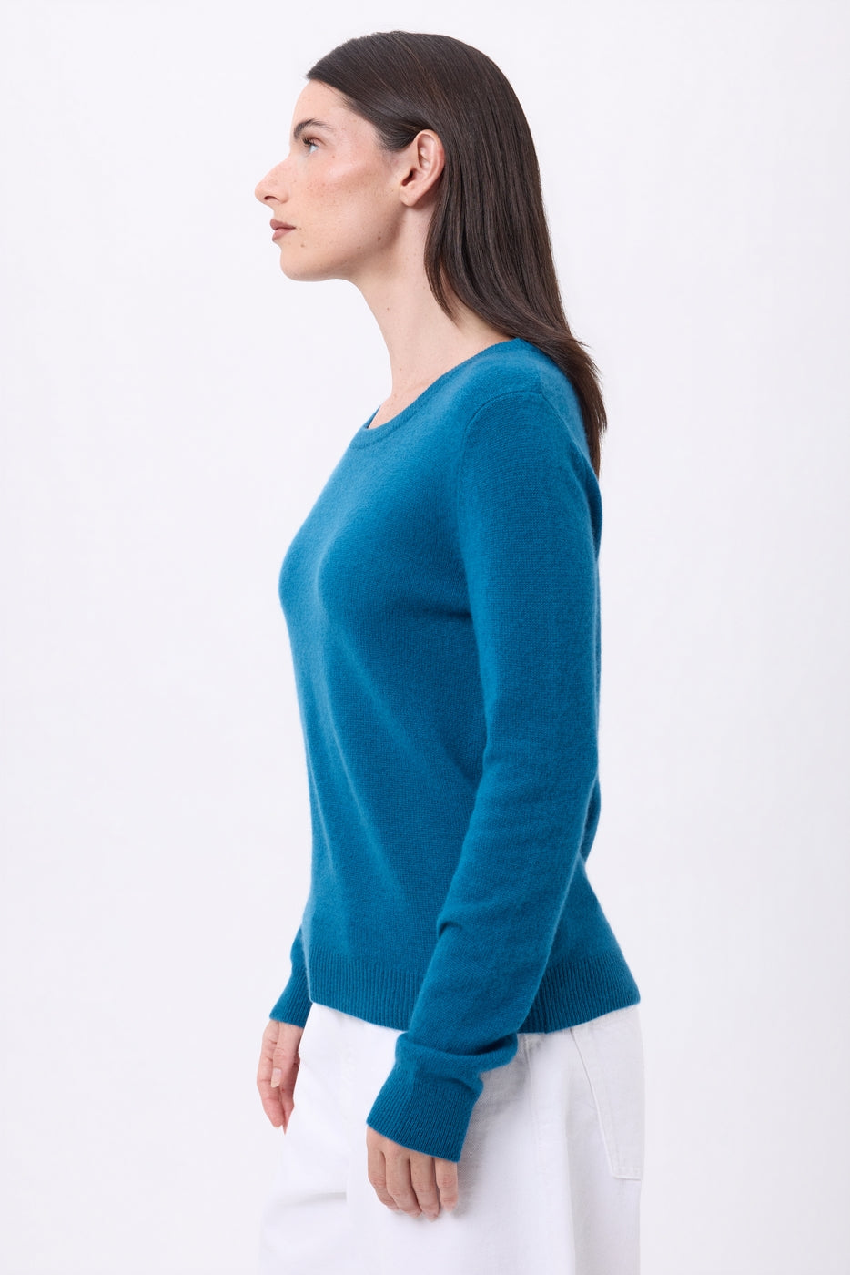 Jersey de cuello redondo Alba - Azul pato - Mujer