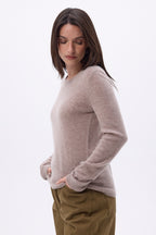 Trui Met Ronde Hals Alba - Hazelnootbruin - Dames - 100% Kasjmier