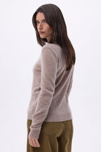 Trui Met Ronde Hals Alba - Hazelnootbruin - Dames - 100% Kasjmier