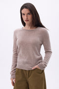 Trui Met Ronde Hals Alba - Hazelnootbruin - Dames - 100% Kasjmier