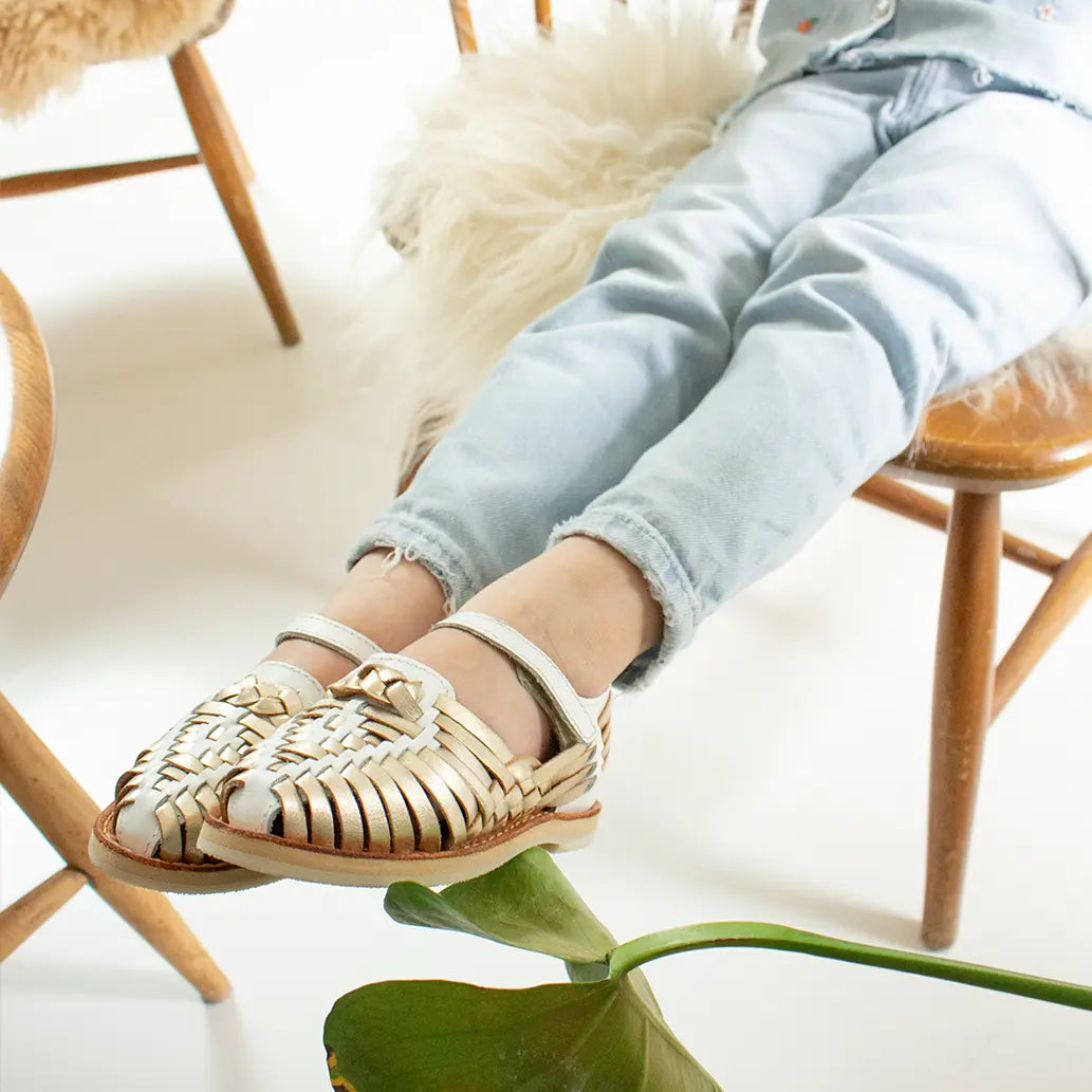 Huaraches Alegria - Champagne Blanc