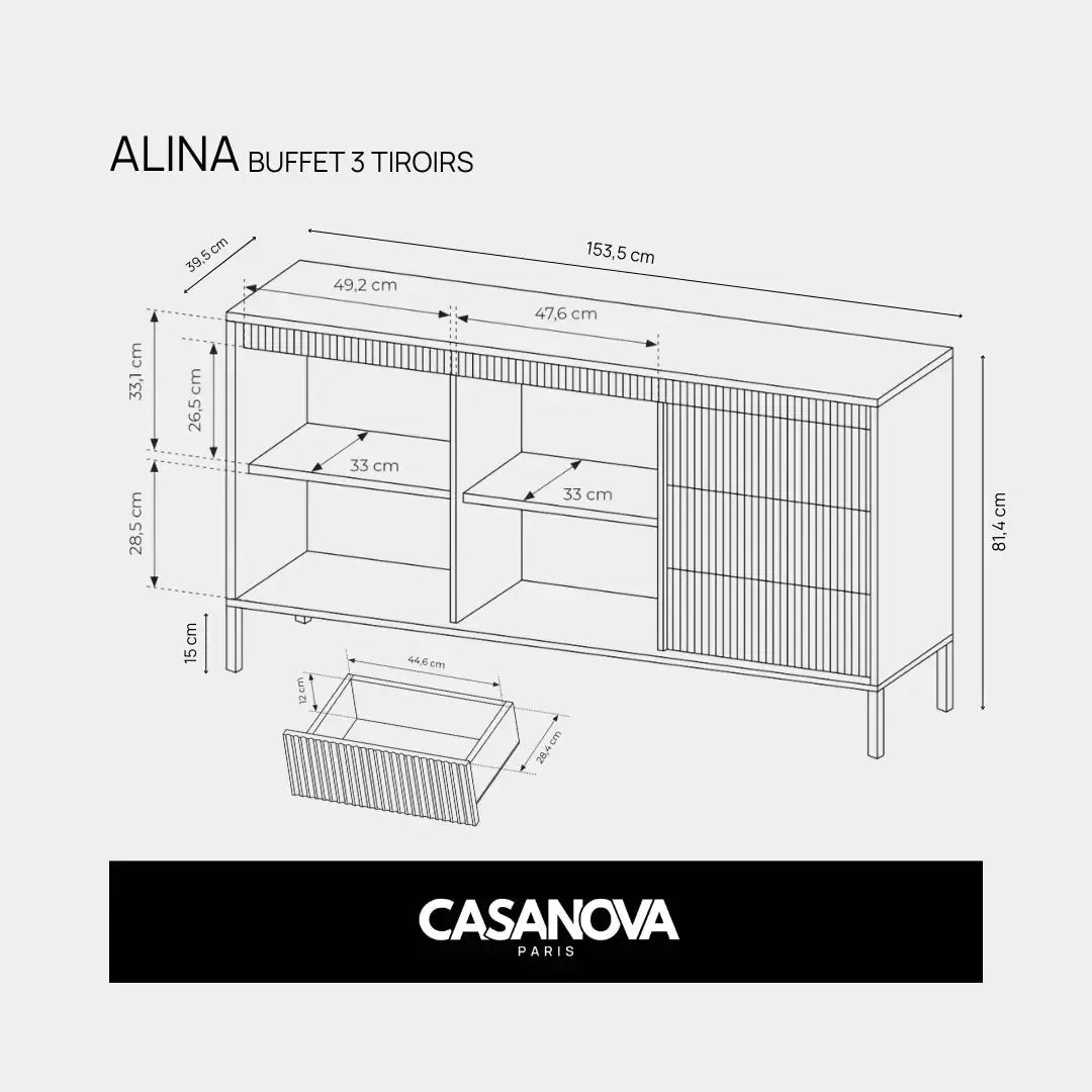 Komoda Alina z 3 szufladami – Komoda