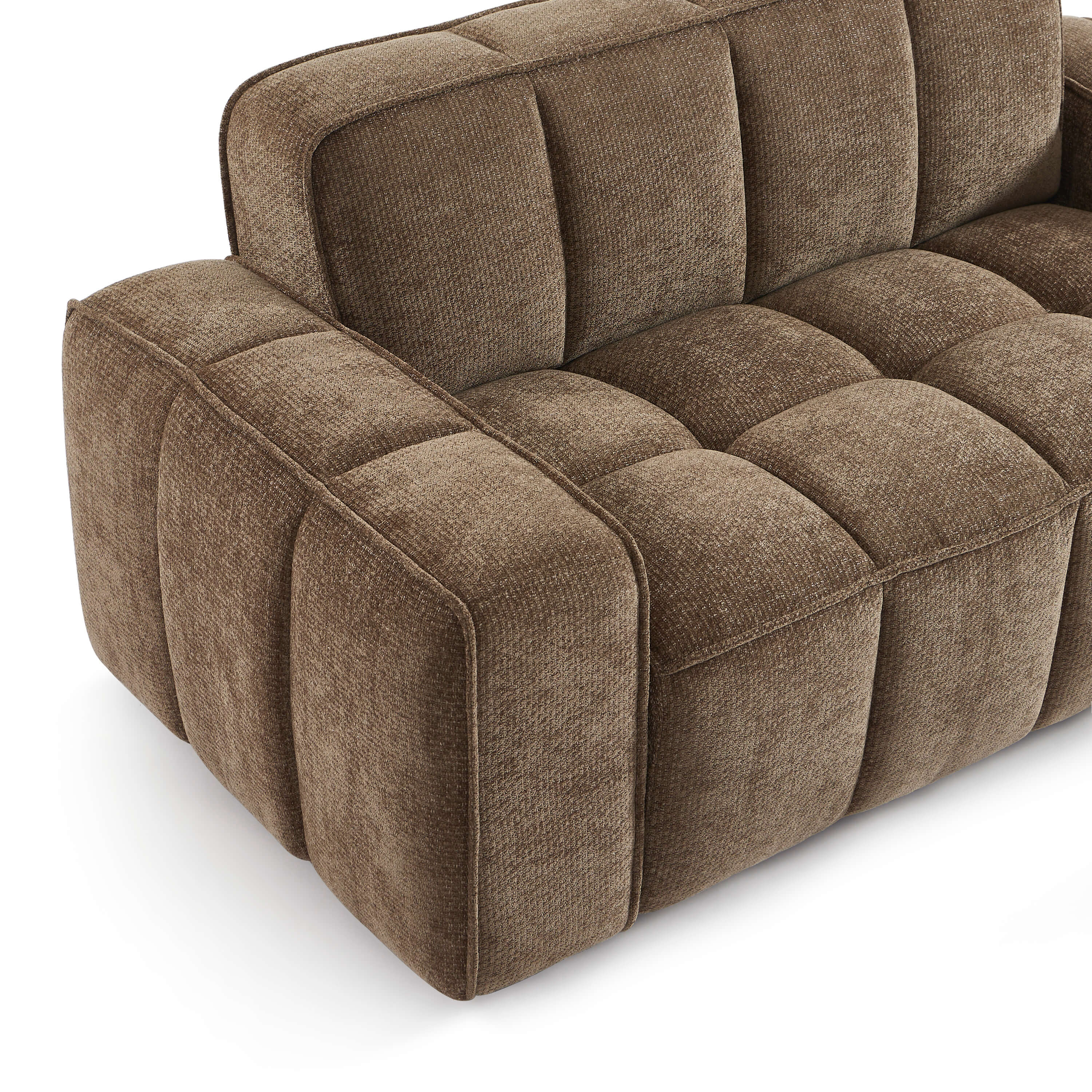 Alistair - Canapé 2 Places - Tissu Chenille - Marron