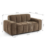 Alistair - Canapé 2 Places - Tissu Chenille - Marron