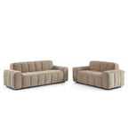 Alistair - Canapé 3 Places - Tissu Chenille - Beige