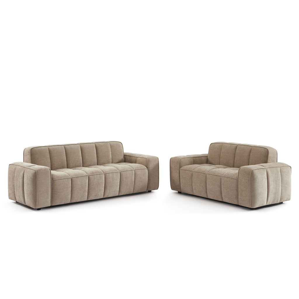 Alistair - Canapé 2 Places - Tissu Chenille - Beige