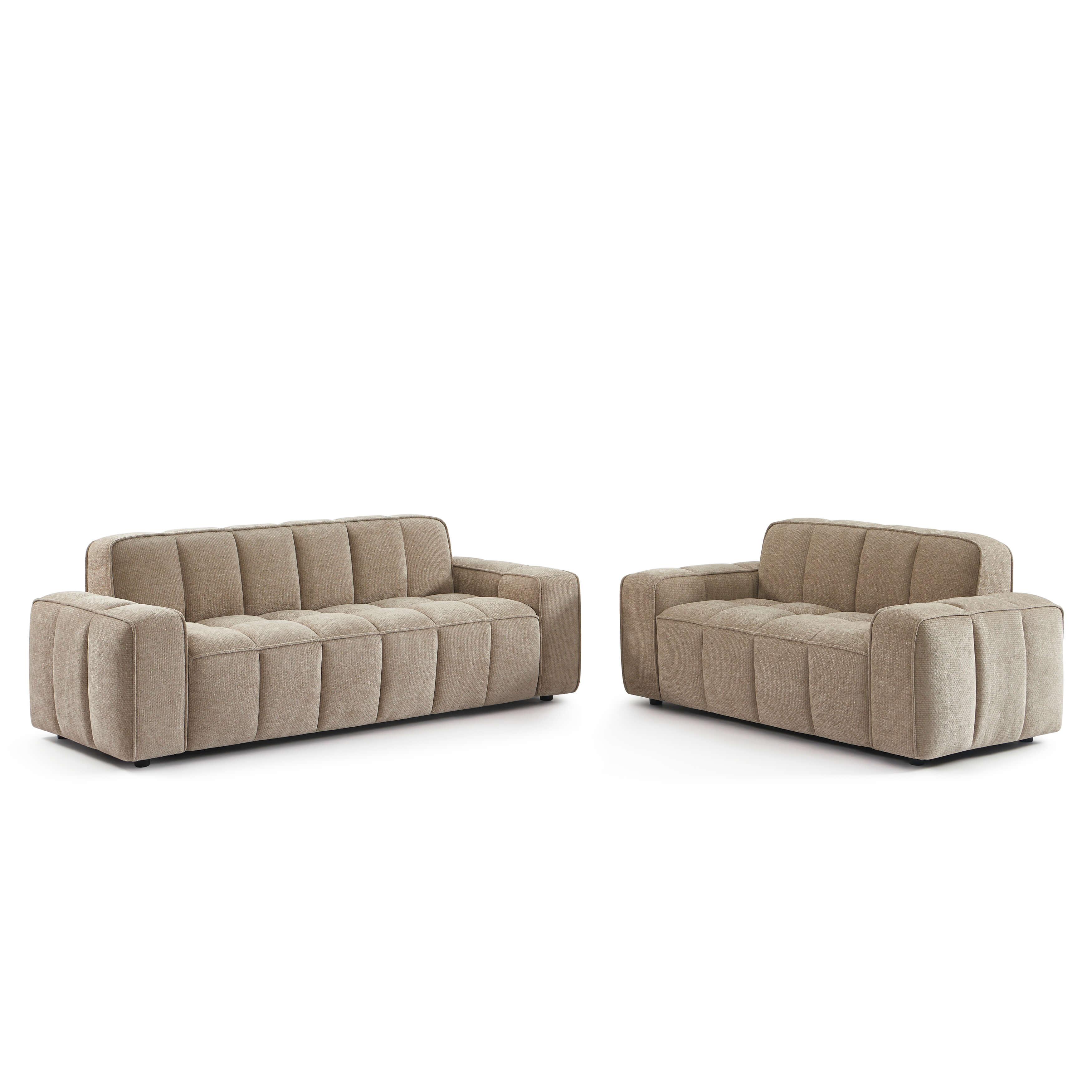 Alistair - Canapé 2 Places - Tissu Chenille - Beige