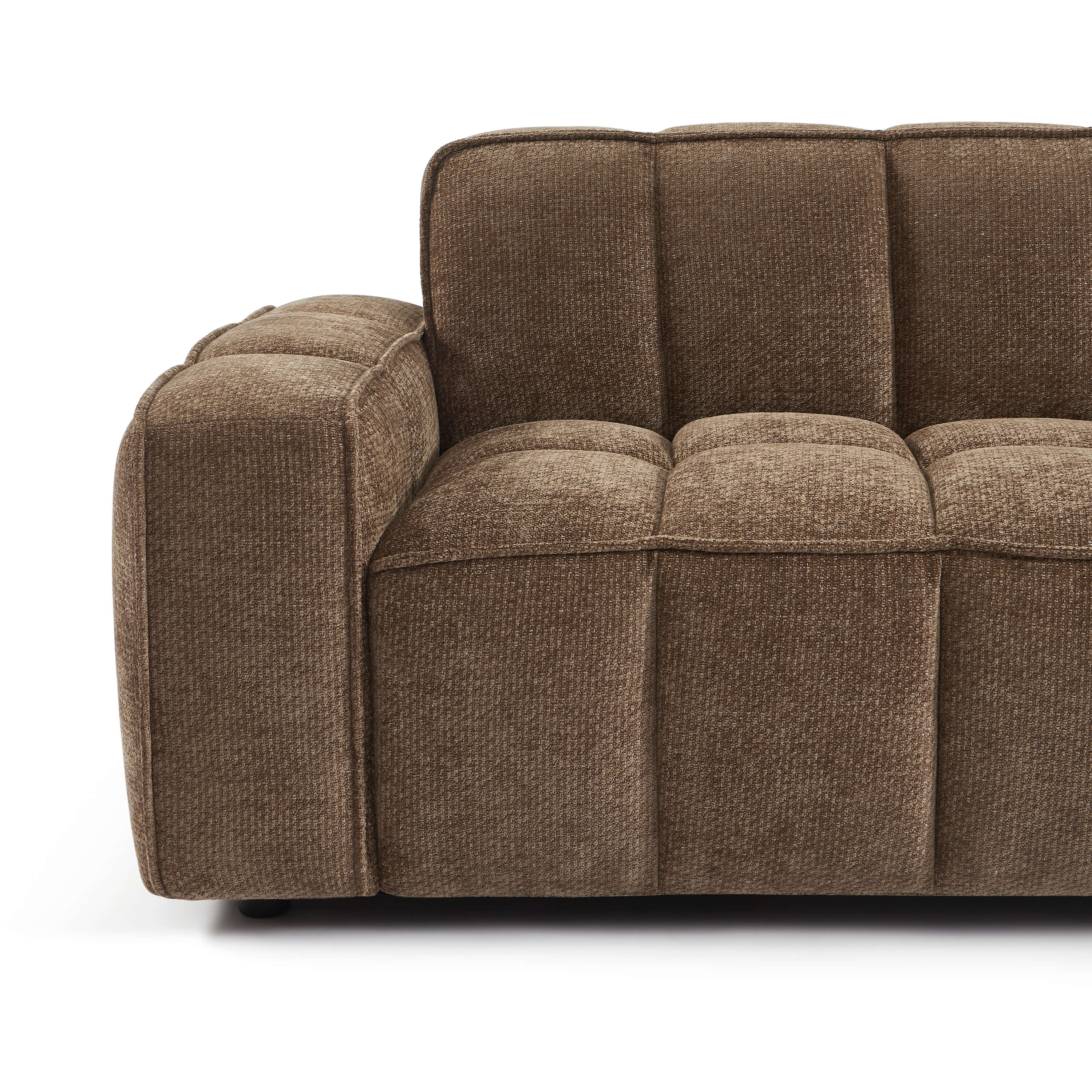 Alistair - Canapé 3 Places - Tissu Chenille - Marron
