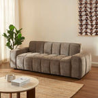 Alistair - Canapé 3 Places - Tissu Chenille - Marron