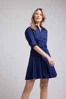 Short Mid-Length Sleeve Dress - Navy