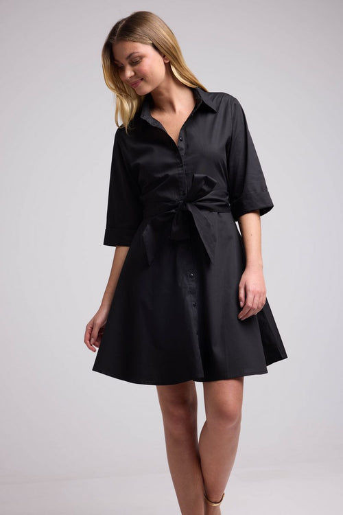Robe Courte Manches Mi Longues - Noir