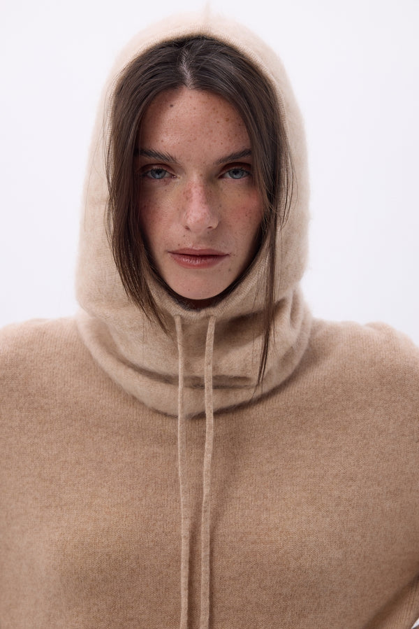 Cagoule – Cachemire Brossé Alta - Beige Creme - Mixte - 100% Cachemire Brosse