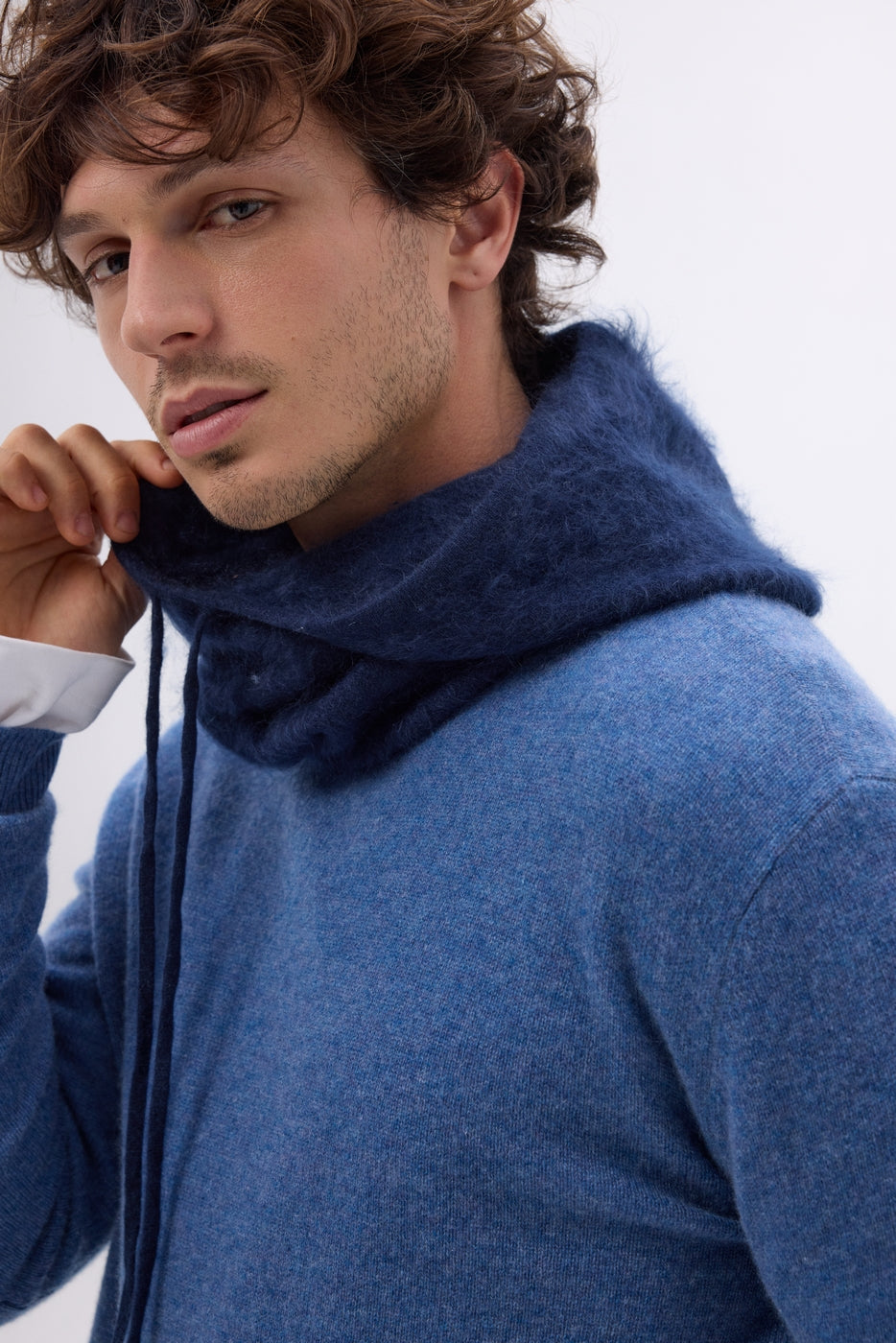 Elefanthue – Børstet Kashmir Alta - Marineblå - Unisex - 100 % børstet kashmir