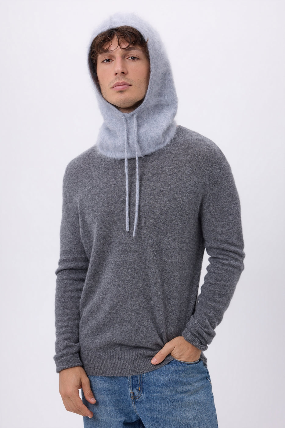 Kominiarka – czesany kaszmir Alta - Jasnoszary - Unisex - 100% Czesany kaszmir