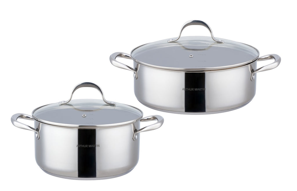 Set 2 Marmites 24/28cm - Acier Inoxydable - Inox
