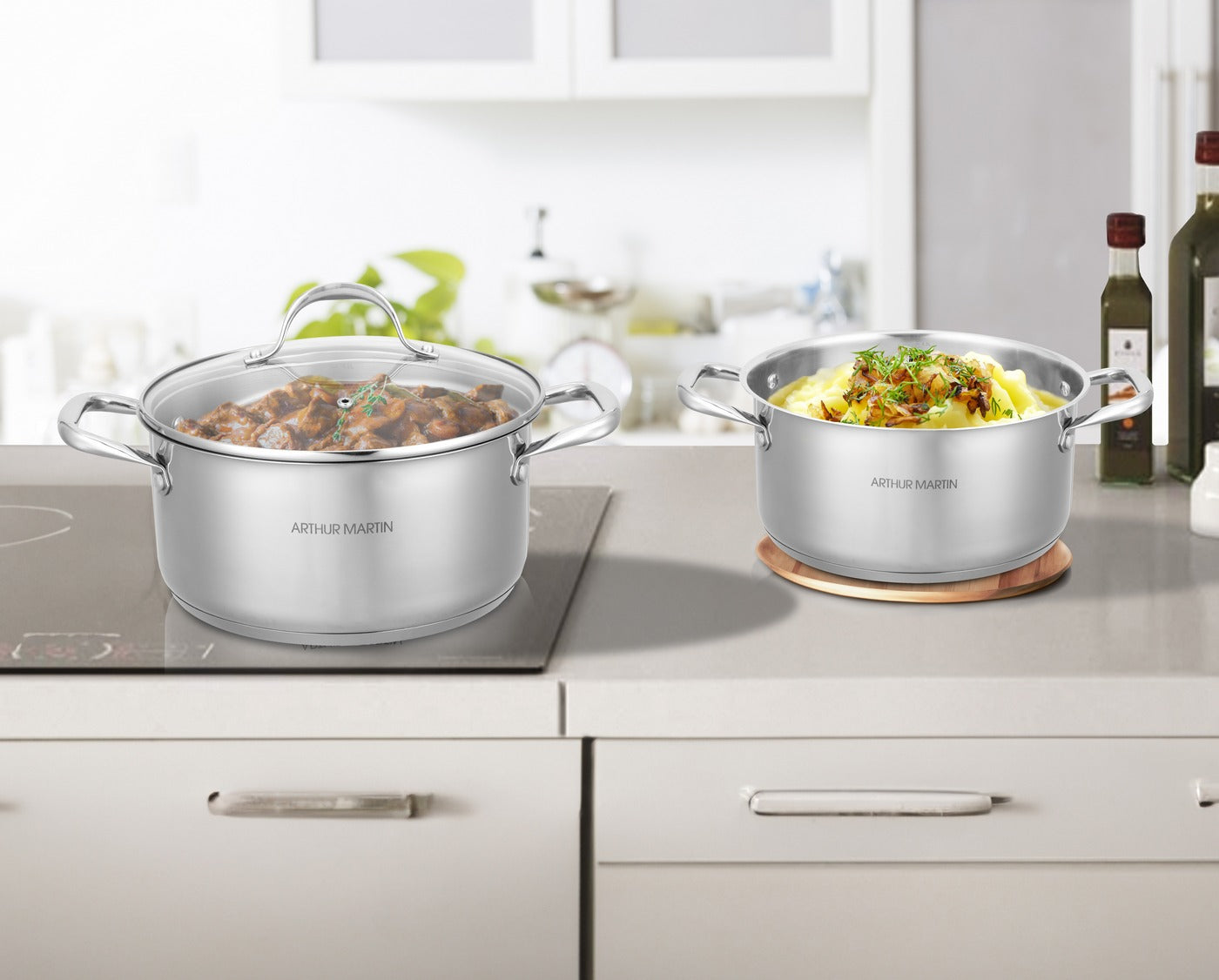 Set 2 Marmites 24/28cm - Acier Inoxydable - Inox