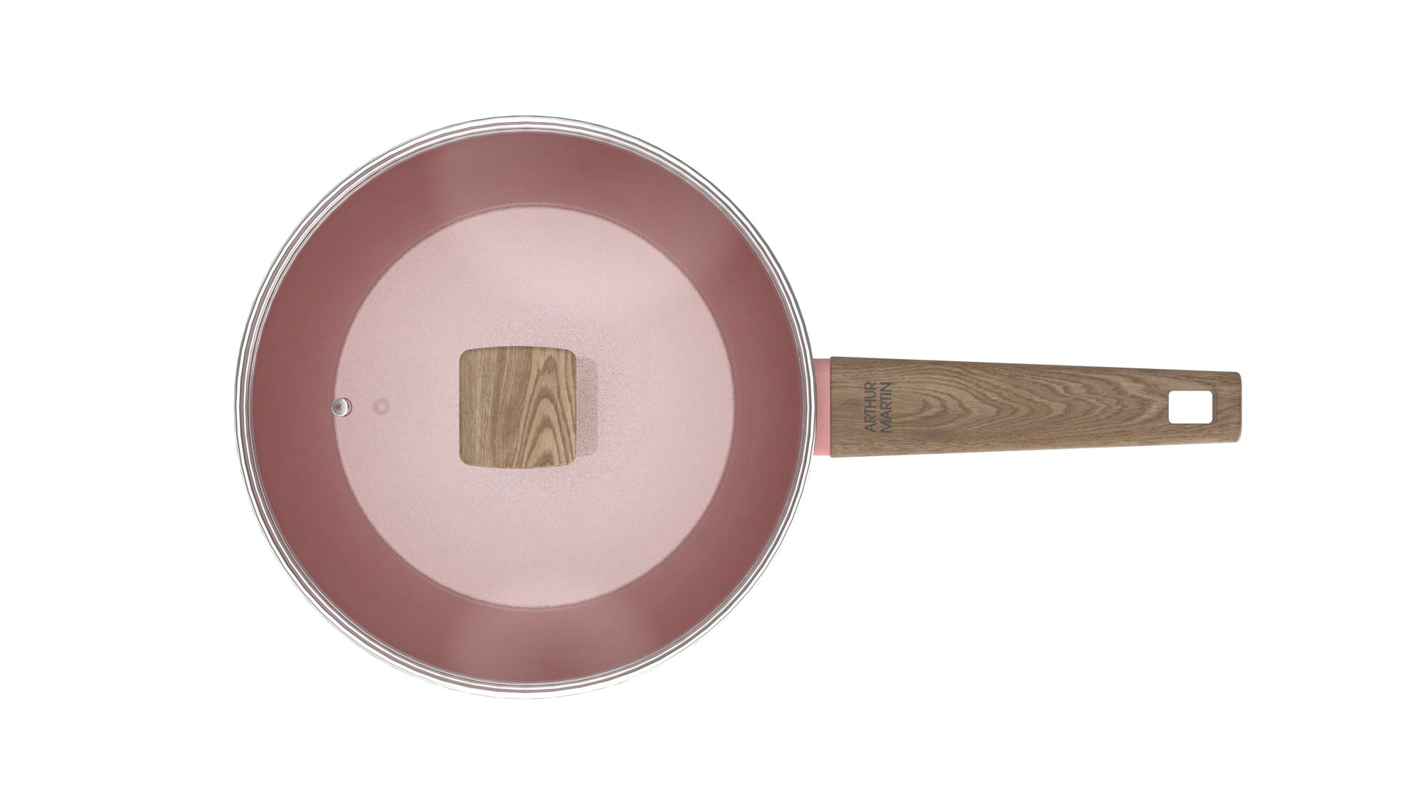 28cm Sauté Pan With Lid + Basket - Forged Aluminum - Ceramic Coating - Pink