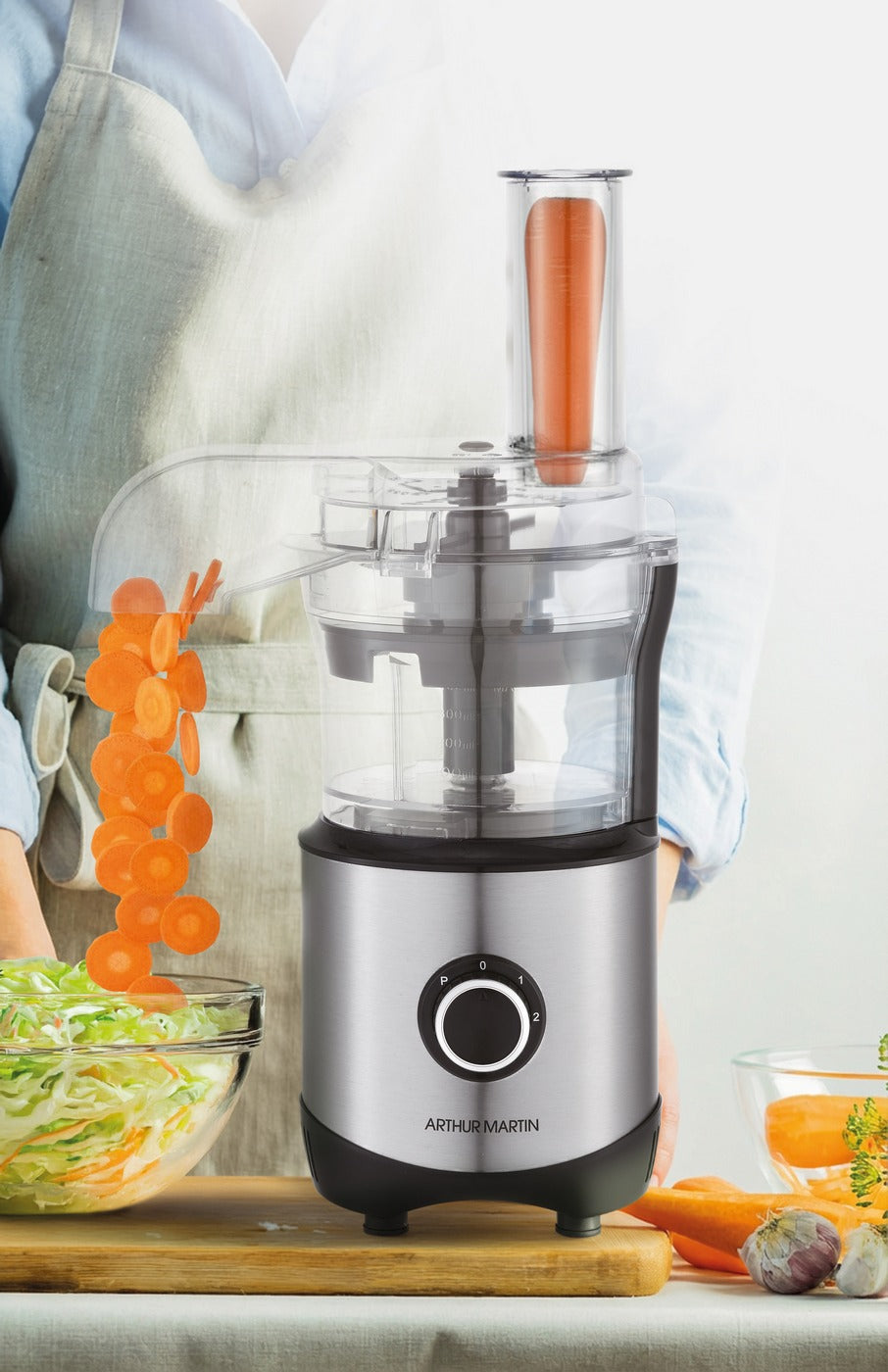 Food Processor 300W - 2 Vitesses + Pulse - Inox
