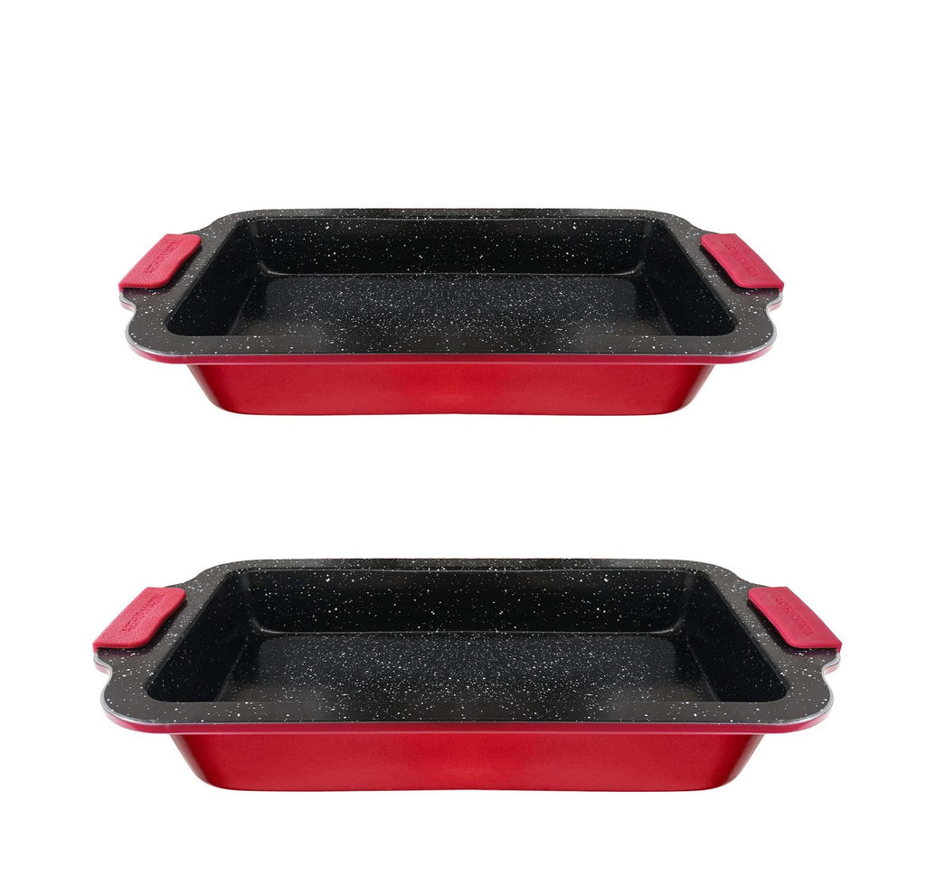 Lot 2 Plats À Four 36/40cm - Aluminium - Rouge