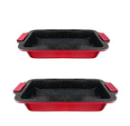 Lot 2 Plats À Four 36/40cm - Aluminium - Rouge