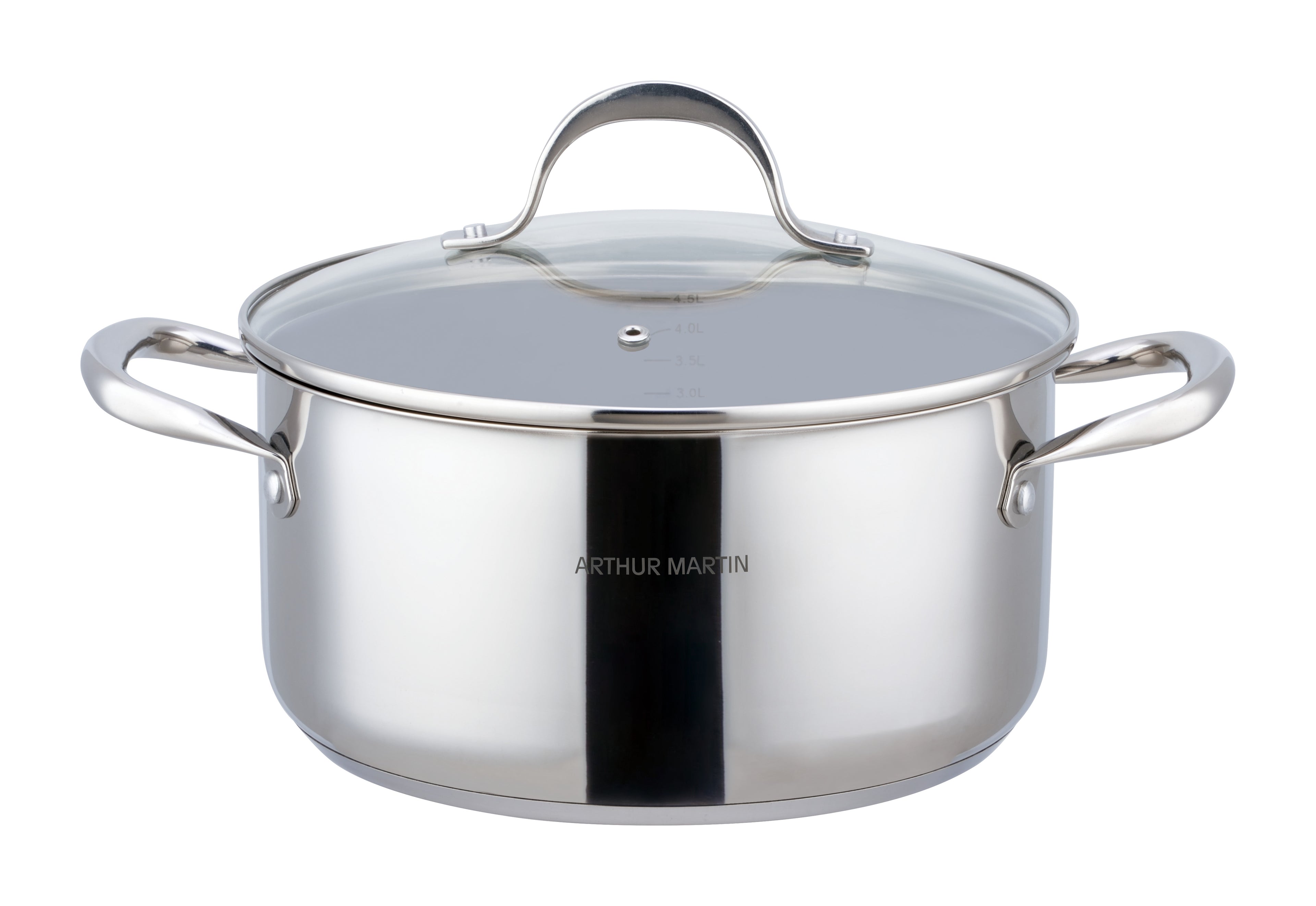 Olla 28cm - Tapa de Vidrio - Acero Inoxidable - Inox