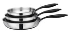 Set 3 Poêles 20/24/28cm - Technologie Triplex - Acier Inoxydable - Inox