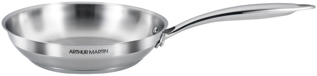 Poêle 24cm - Acier Inoxydable 18/10 - Poignées Rivetées - Inox